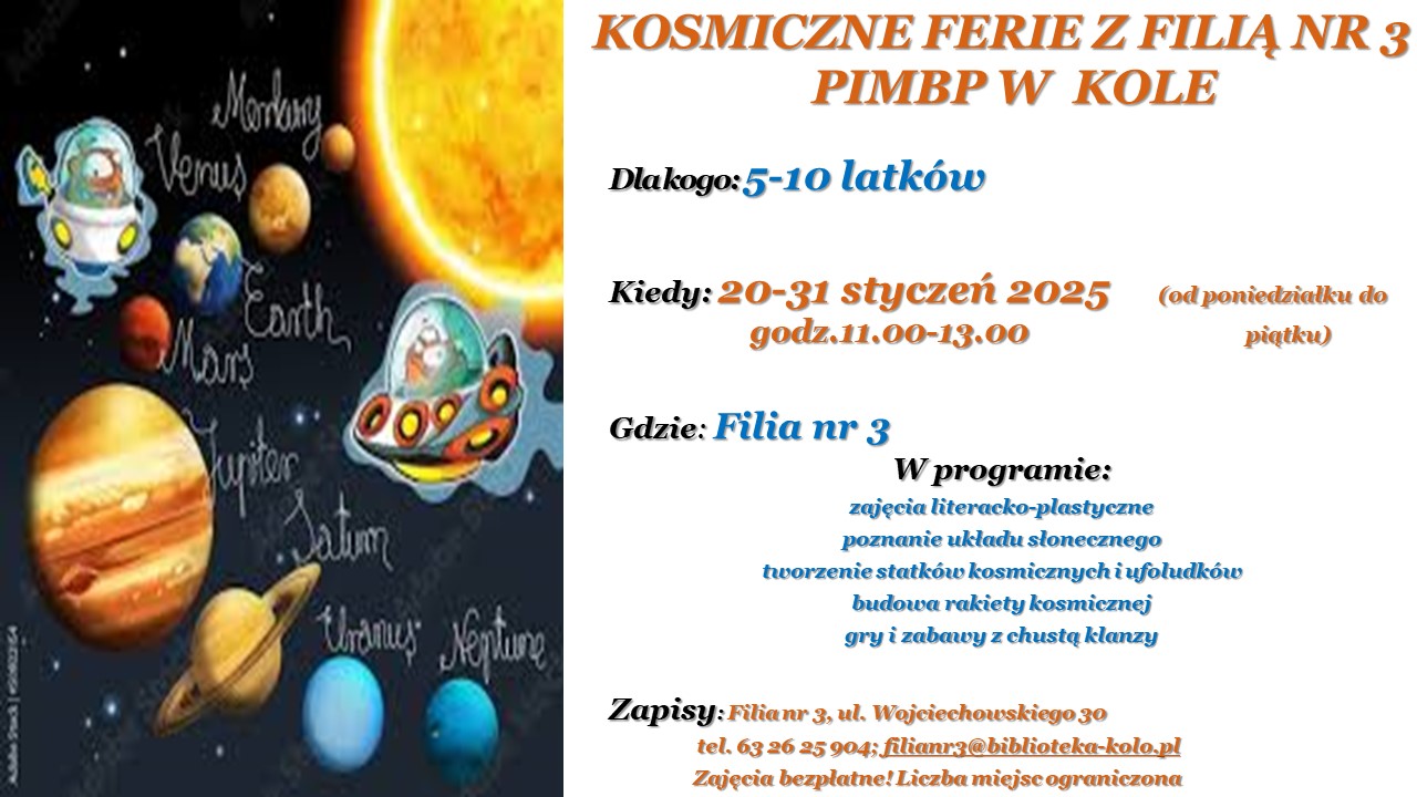 Ferie w Filii nr 3 PiMBP w Kole