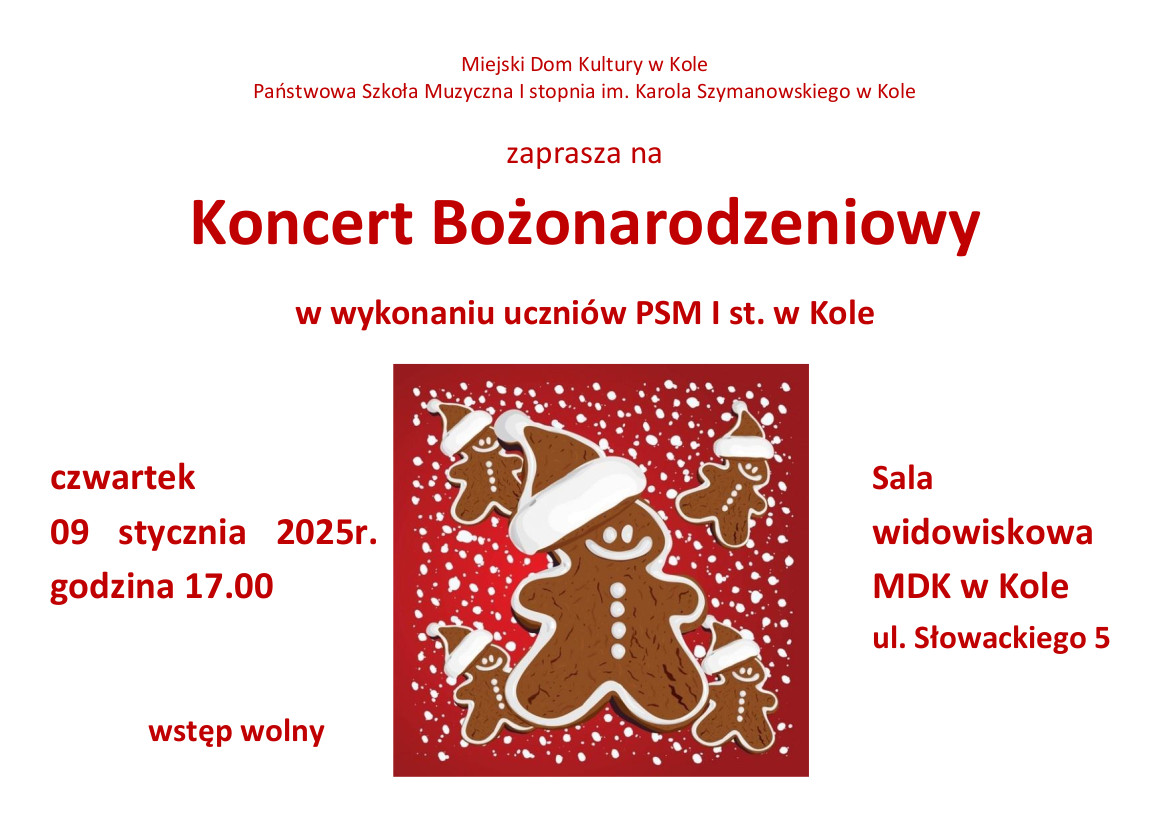 Koncert Bożonarodzeniowy PSM w Kole