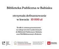  Biblioteka Publiczna w Babiaku z dofinansowaniem na nowości wydawnicze!