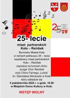 Koncert z okazji 25-lecia współpracy miast partnerskich Koło-Reinbek