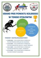 Grand Prix Powiatu Kolskiego w tenisie stołowym – sprawdź terminy i weź udział!