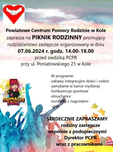 Powiatowe Centrum Pomocy Rodzinie zaprasza na rodzinny piknik