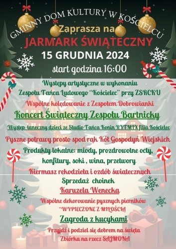 Zaproszenie na Jarmark Świąteczny w Kościelcu