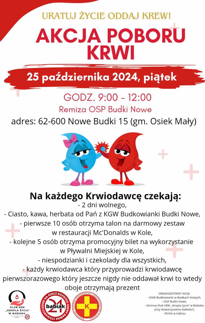 Akcja honorowego poboru krwi w Budkach Nowych – dołącz i pomóż innym