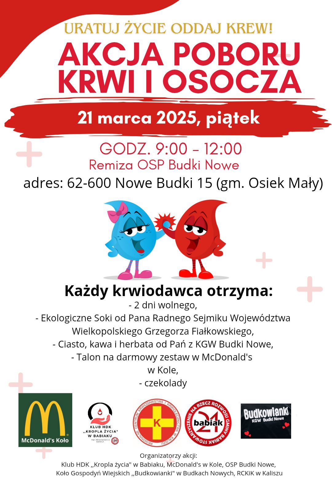 Oddaj krew, uratuj życie! Akcja krwiodawstwa w Budkach Nowych już 21 marca