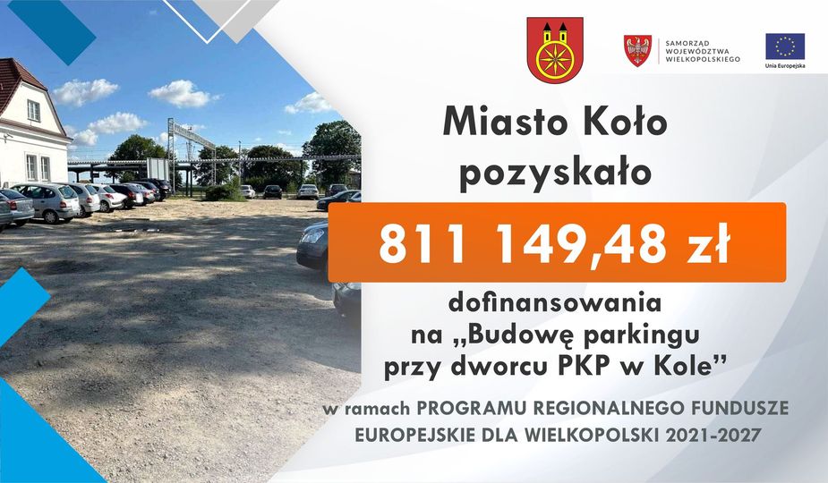 Miasto Koło z dofinansowaniem na budowę parkingu przy dworcu PKP