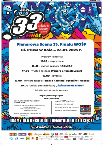 33. Finał WOŚP w Kole – program wydarzeń