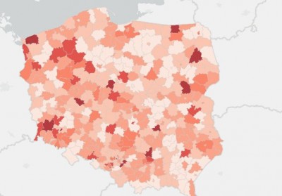 Powiat Kolski ciemniejszą plamą na mapie nowych zakażeń