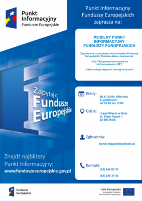 Mobilny Punkt Informacyjny Funduszy Europejskich w Kole