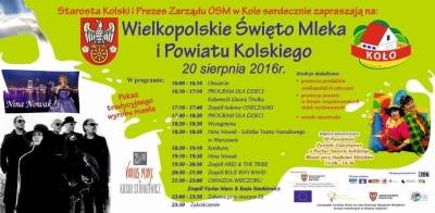 Wielkopolskie Święto Mleka i Powiatu Kolskiego  2016 [PROGRAM]